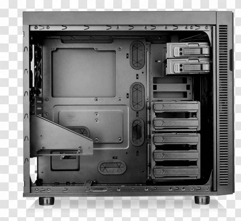 Computer Cases & Housings Suppressor F51 Window E-ATX Mid-Tower Chassis CA-1E1-00M1WN-00 Toughened Glass Thermaltake Core V51 - Personal Transparent PNG