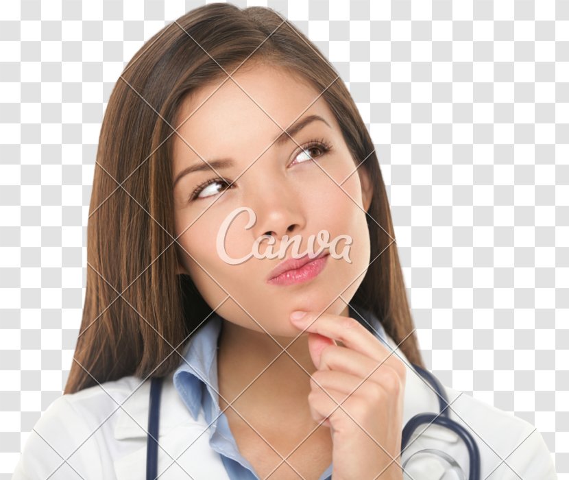 Physician Nursing Thought Health Care Stock Photography - Flower - Thinking Woman Transparent PNG
