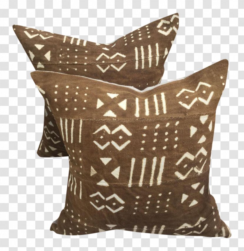 Throw Pillows Cushion Textile - Malian Mud Cloth Transparent PNG