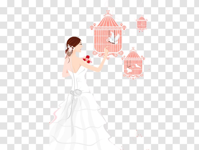 Bride Birdcage - Frame - Happy And Cage Material Picture Transparent PNG