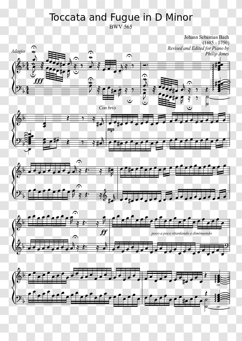 Toccata And Fugue In D Minor, BWV 565 Opus Number Piano Composer - Heart Transparent PNG