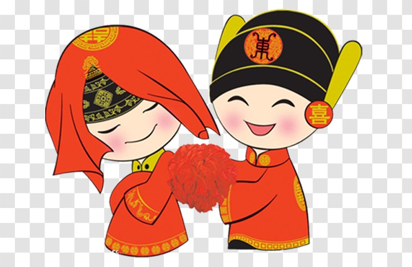 China Chinese Marriage Zodiac Couple - Bride And Groom Transparent PNG