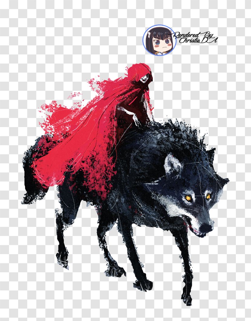 Little Red Riding Hood Big Bad Wolf Art Drawing - Fictional Character Transparent PNG