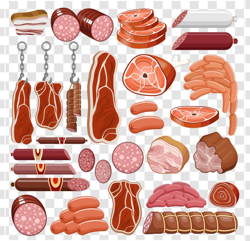 Chinese Sausage Barbecue Grill Mettwurst Meat Clip Art - Tree - All Kinds Of Bacon Transparent PNG