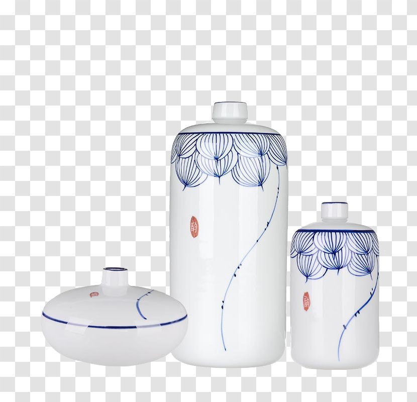 Porcelain Ceramic Vase - Water - Set Of White Transparent PNG