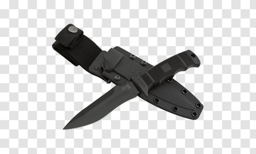 SOG SEAL Pup Knife (Nylon Sheath, Clamshell Packaging) Seal Elite Fixed 4.85 In Black Blade GFN Specialty Knives & Tools, LLC Kydex - Throwing - Ops 2 Only Transparent PNG
