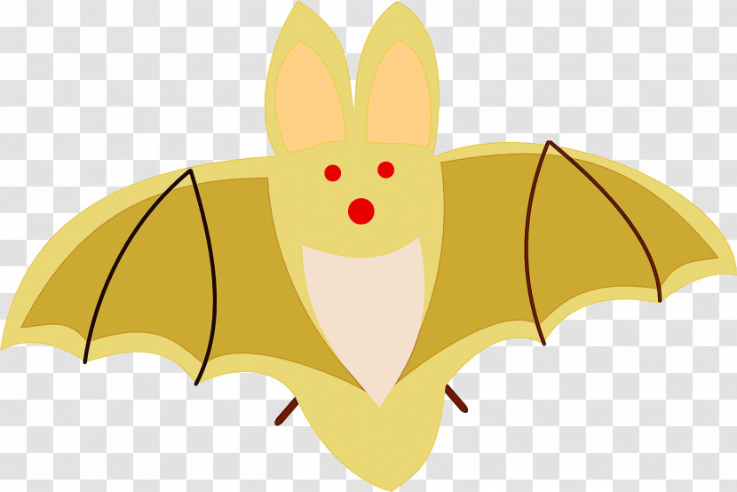 Cartoon Yellow Bat Ear Transparent PNG