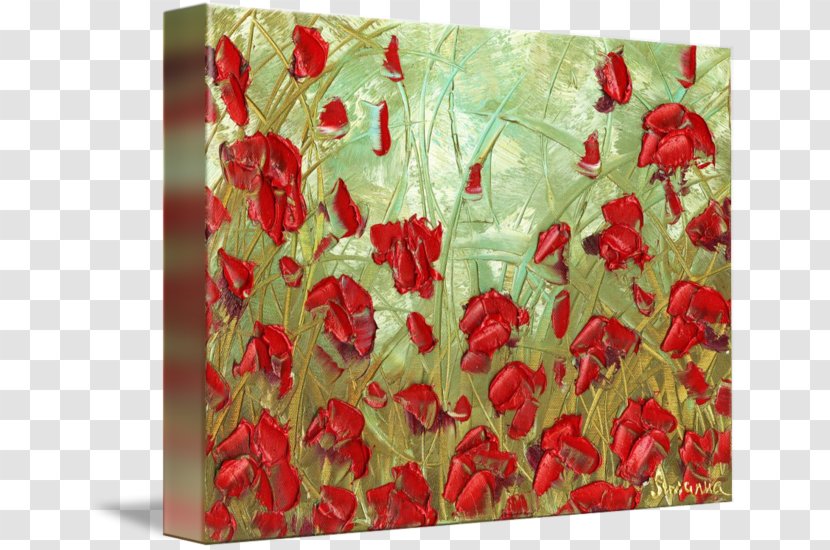 Canvas Print Art Stretcher Bar Printing - Poppy Family - Red Transparent PNG