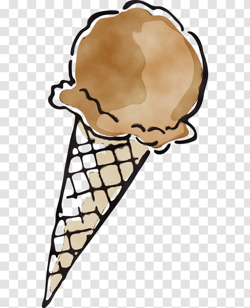 Ice Cream Cone Background - Wet Ink - Line Art Chocolate Transparent PNG