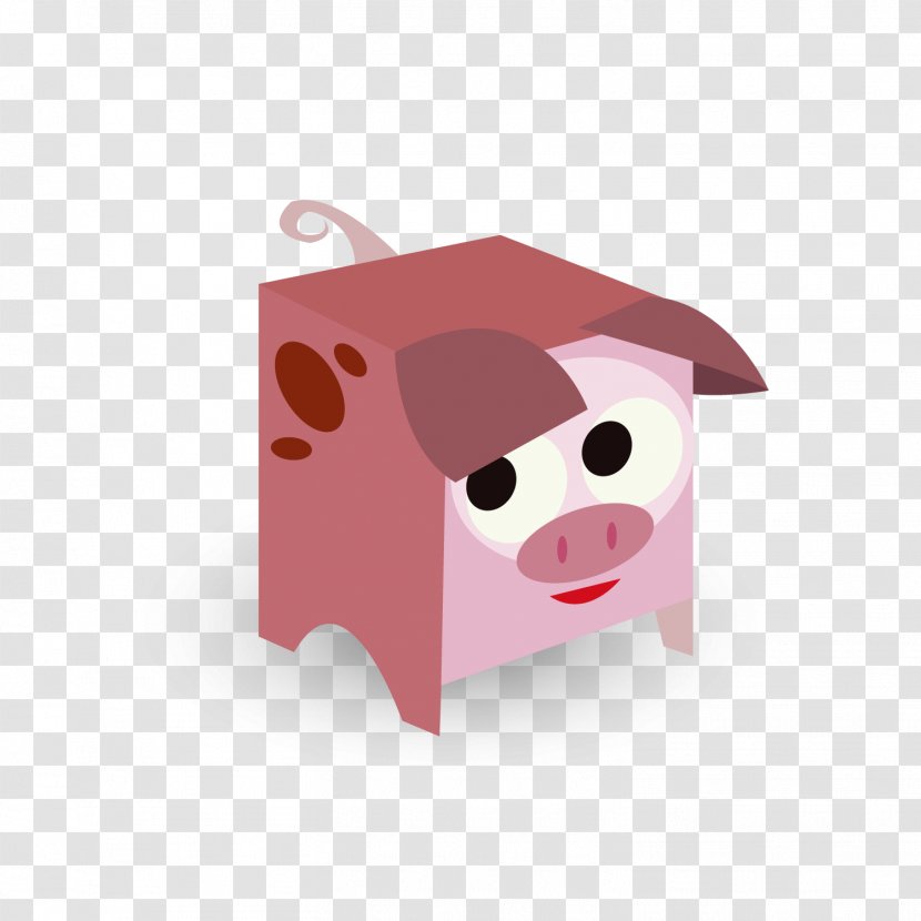 Domestic Pig Paper Square Euclidean Vector - Pink Transparent PNG