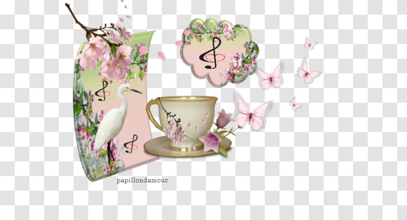 Coffee Cup Porcelain Saucer - 3d Magnolia Transparent PNG