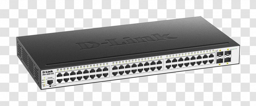 Network Switch Gigabit Ethernet D-Link Small Form-factor Pluggable Transceiver Port - 10 - Laptop Power Cord UK Transparent PNG
