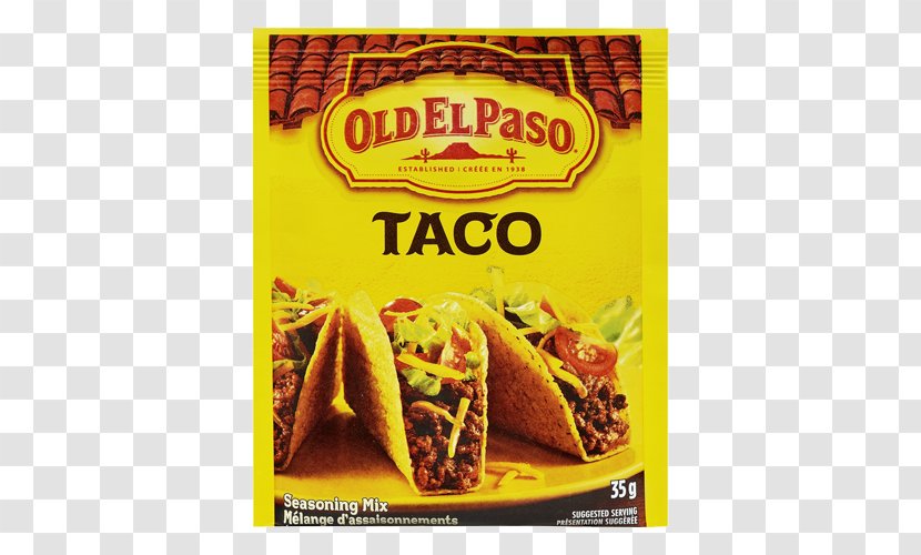 Taco Old El Paso Totopo Food Tortilla - Spice Mix - Seasoning Ingredients Transparent PNG