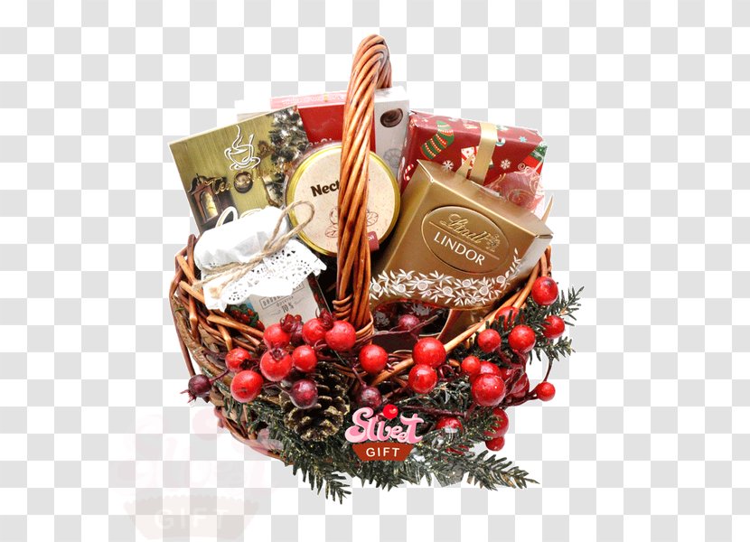 Food Gift Baskets Hamper Christmas Ornament - Basket Transparent PNG