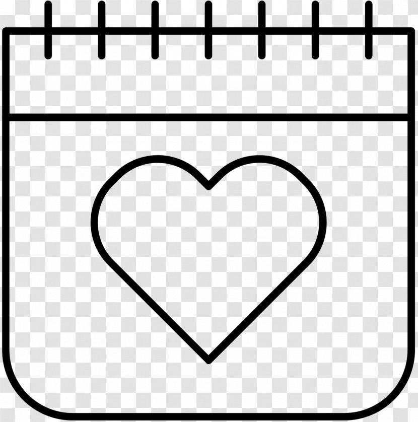 Clip Art Heart Music Black & White - M - Line Transparent PNG