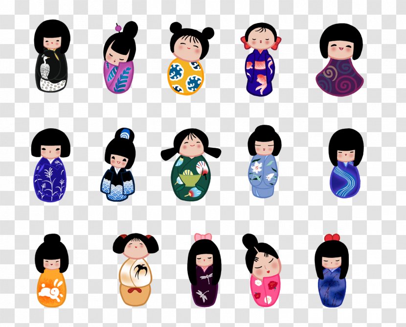 Japan Kimono Doll Computer File - Head - Japanese Transparent PNG