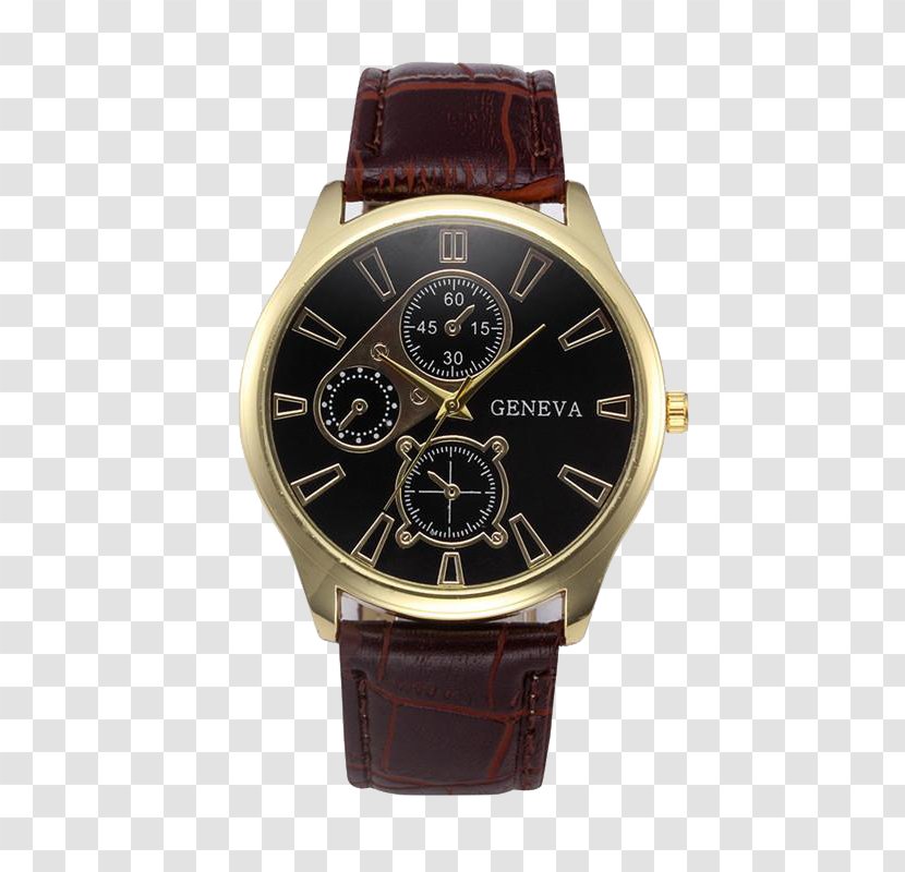 Quartz Clock Men's Watches Fashion Leather Transparent PNG