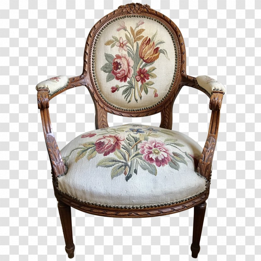 Louis XVI Style Fauteuil Comfort Chair Textile Transparent PNG