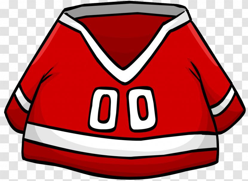 Hockey Jersey Club Penguin Red - Sportswear Transparent PNG