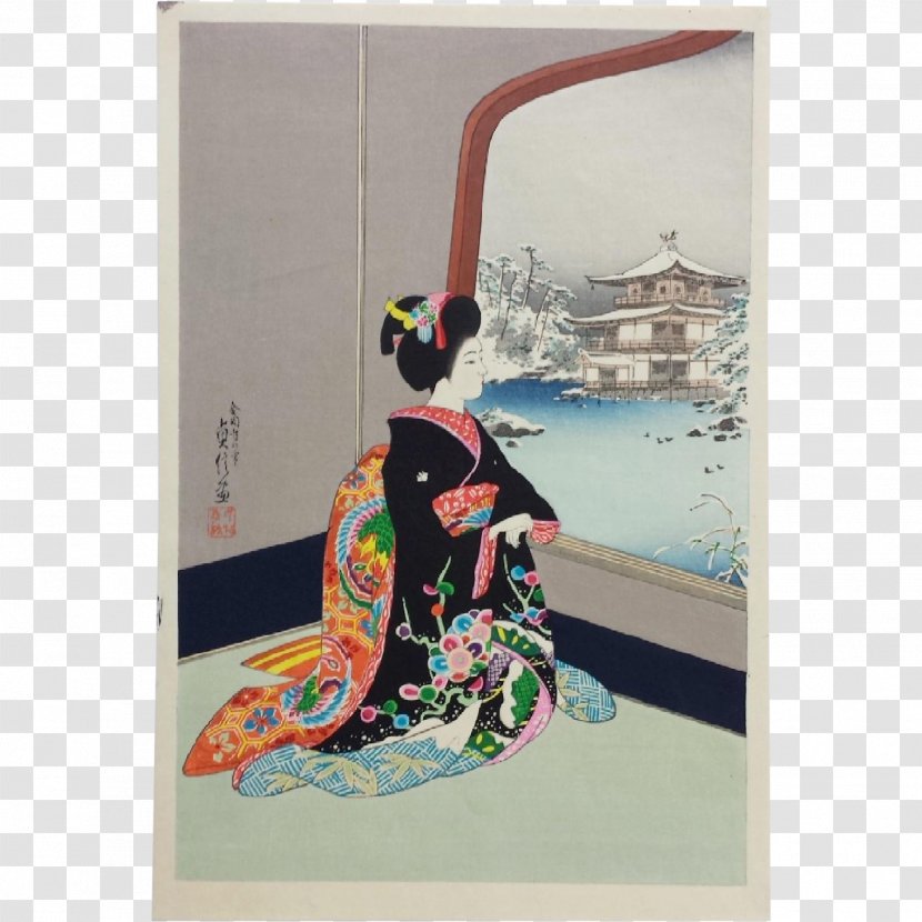 Kinkaku-ji Painting Shin-hanga Geisha Ukiyo-e - Maiko Transparent PNG
