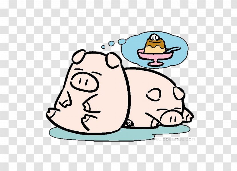 Cartoon Pig - Mammal - Sleeping Transparent PNG