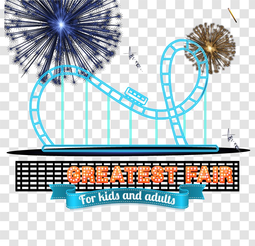 Amusement Park Roller Coaster Poster - Dream Vector Material Transparent PNG