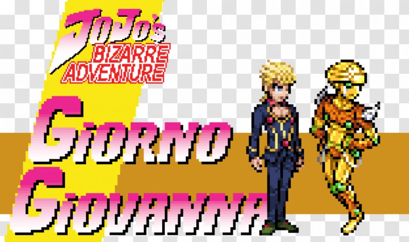 Giorno Giovanna JoJo's Bizarre Adventure The Gold Experience Pixel Art Golden Wind - Fictional Character - Sprite Transparent PNG