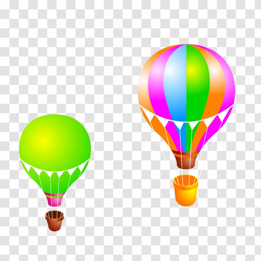 Hot Air Balloon Cartoon Clip Art - Parachute - Color Transparent PNG