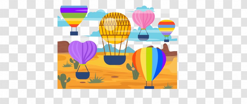 Hot Air Balloon - Yellow - Cartoon Transparent PNG