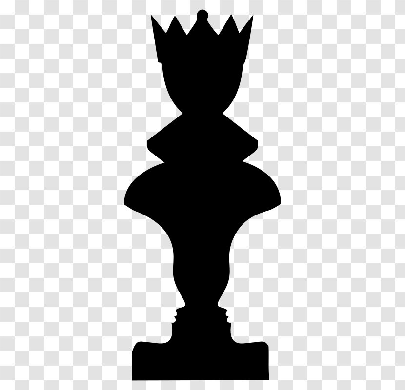 Chess Piece Queen White And Black In Clip Art - Knight - Clipart Transparent PNG