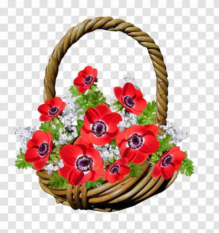 Cut Flowers Floral Design Basket Flower Bouquet - Plant - Anemone Transparent PNG