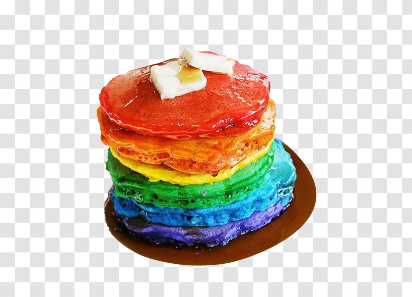 Pancake Breakfast Waffle Bacon Rainbow - Cake Transparent PNG
