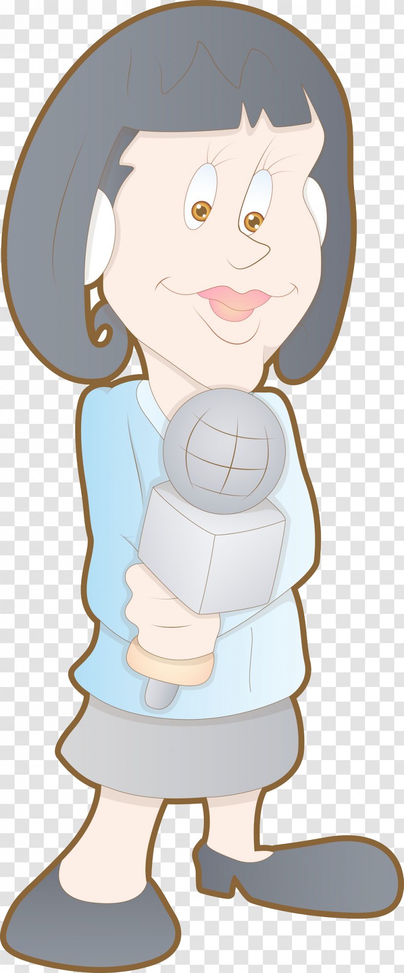 Cartoon Journalist Drawing Photography - Characters Woman Material Transparent PNG
