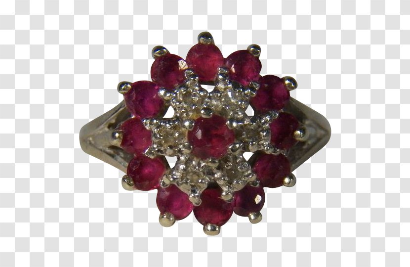 Ruby Brooch Jewellery Diamond Magenta - Jewelry Making Transparent PNG