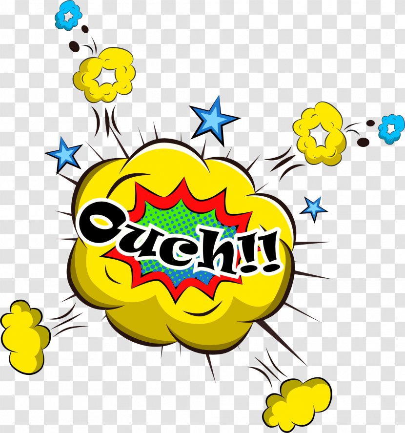 Adobe Illustrator Clip Art - White - Yellow Ouch Explosion Transparent PNG