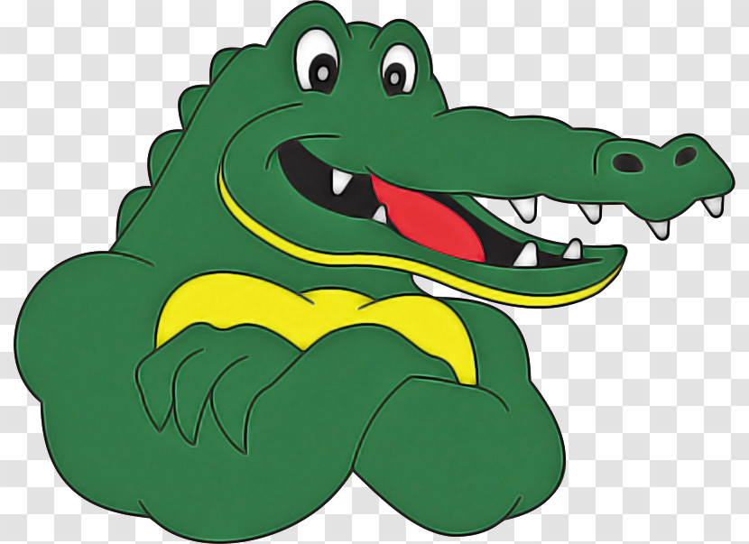Crocodile Alligator Green Crocodilia Cartoon Transparent PNG