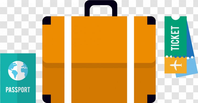 Airplane Suitcase Travel Graphic Design - Yellow Simple Transparent PNG