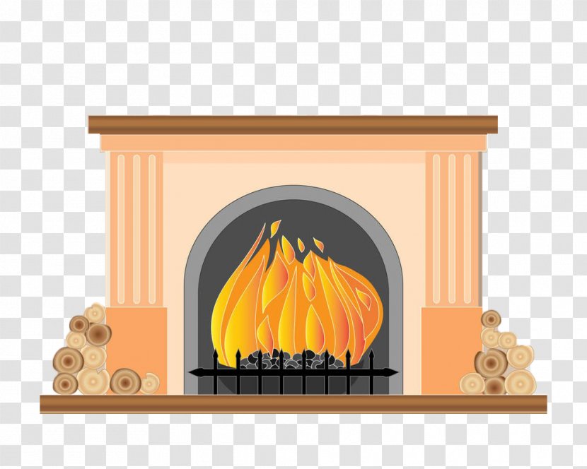 Furnace Fireplace Kitchen Illustration - Picture Frame - Hand-painted Vector Transparent PNG