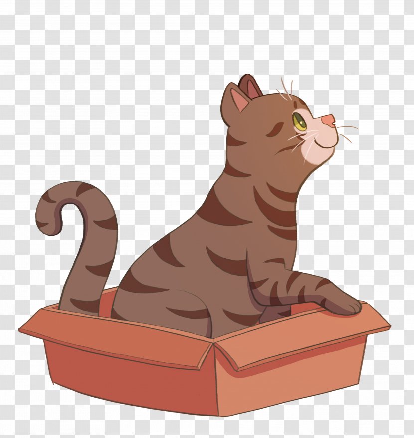 Big Cat Illustration Cartoon Character - Box - Lichtspiel Transparent PNG