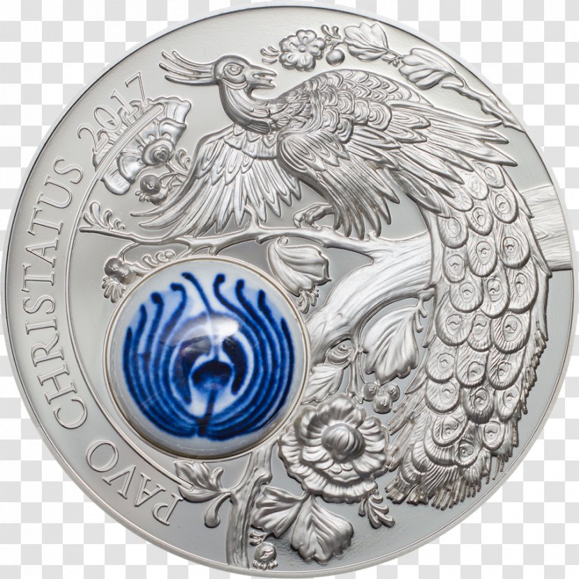 De Koninklijke Porceleyne Fles Silver Coin Numismatics - Peacock Transparent PNG