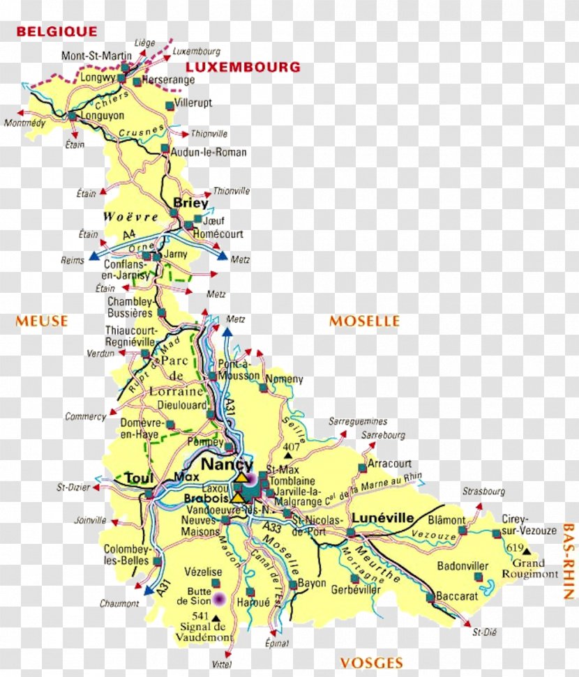 Nancy Meurthe Moselle Map La Licorne - Lorraine Transparent PNG