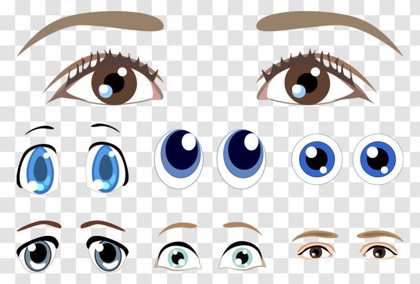 Eyebrow Clip Art - Cartoon - A Variety Of Shapes Vector Eyes Transparent PNG