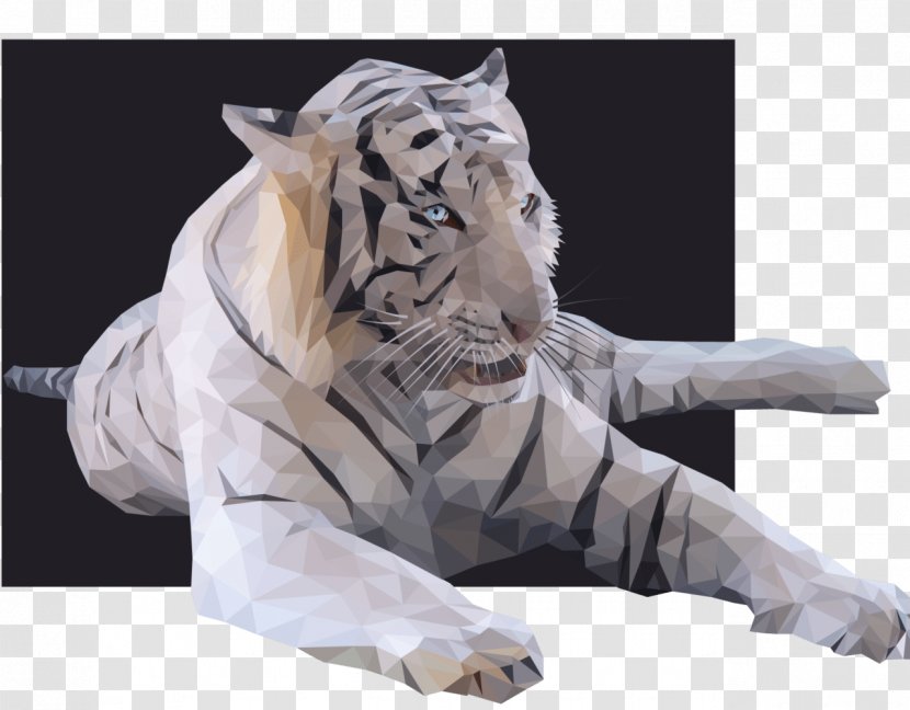 White Tiger Felidae Polygon - Vecteur Transparent PNG
