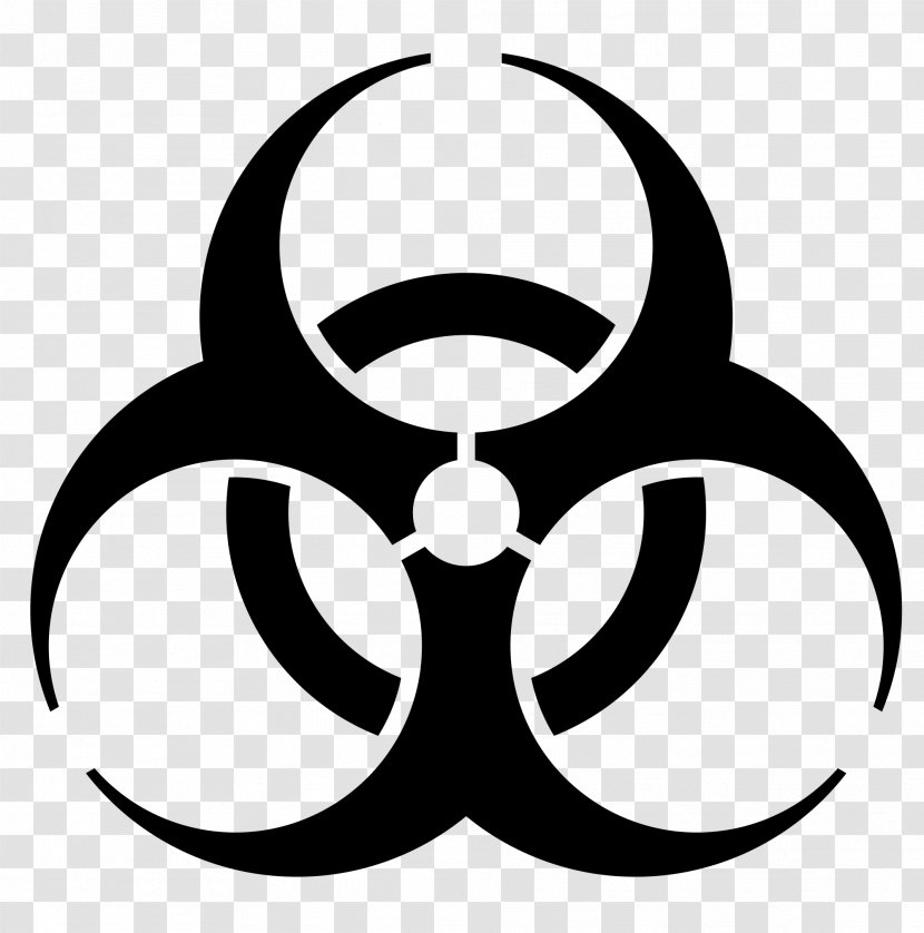 Biological Hazard Symbol - Decal - Blackandwhite Emblem Transparent PNG