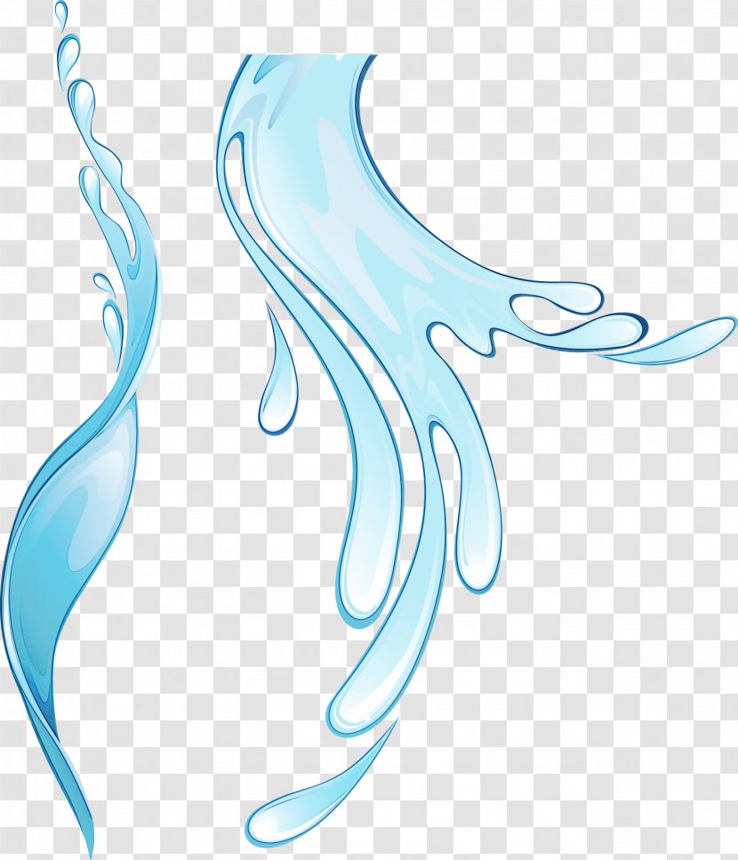 Aqua Turquoise Clip Art - Wet Ink Transparent PNG