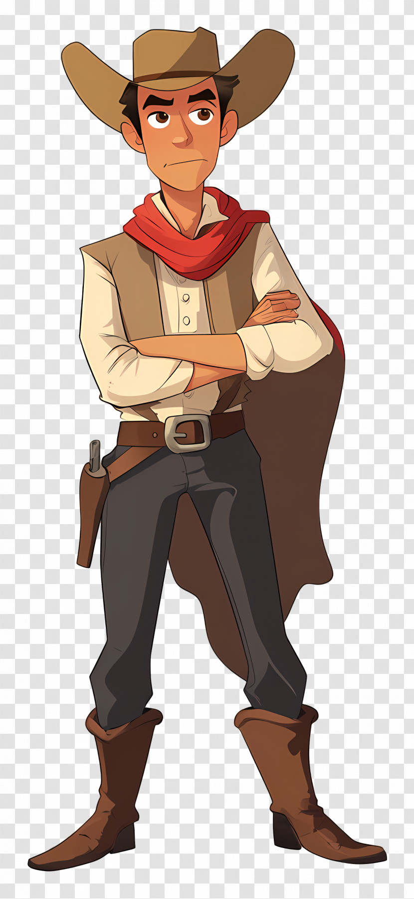 Cowboy - Cartoon Illustration Of A Cowboy Character Transparent PNG