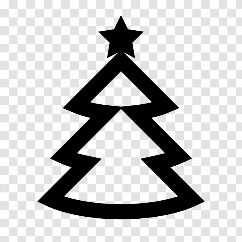 Christmas Tree Symbol - Black And White Transparent PNG