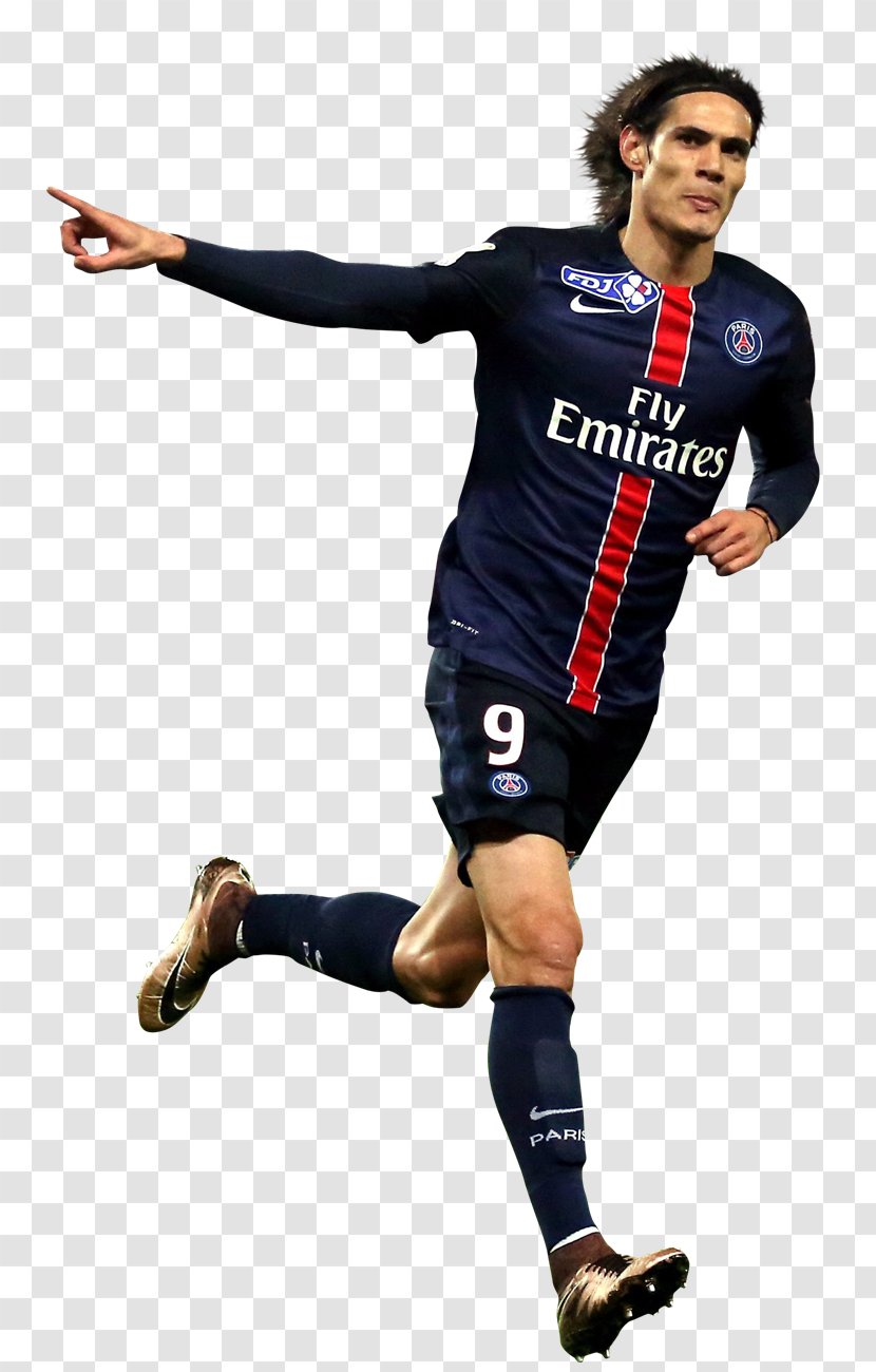 Edinson Cavani Paris Saint-Germain F.C. Soccer Player - Jersey Transparent PNG