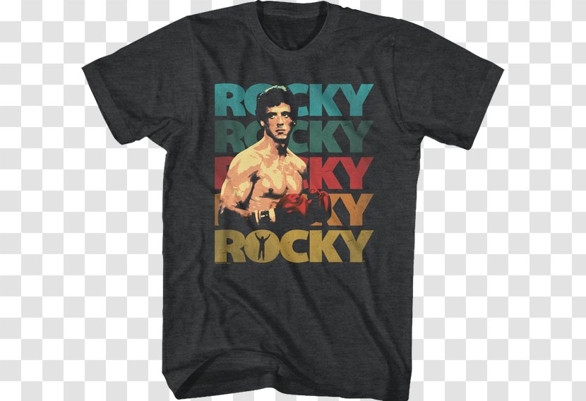 Printed T-shirt Rocky Balboa Mickey Goldmill - Logo Transparent PNG