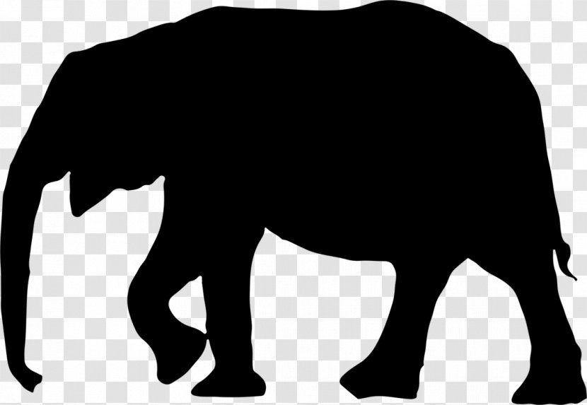 Indian Elephant - Black - Silhouette Wildlife Transparent PNG